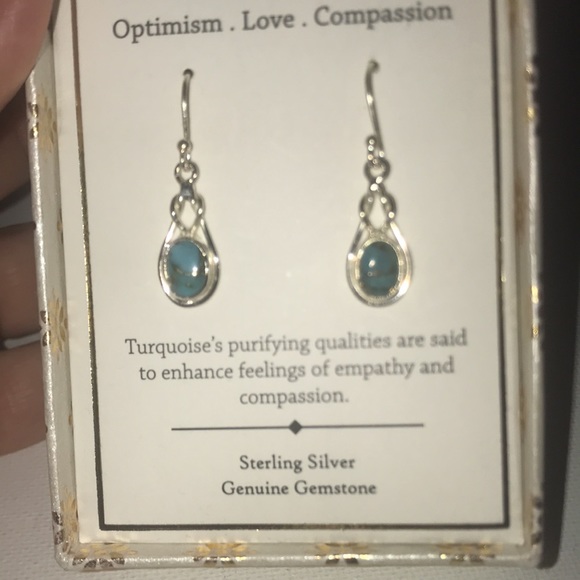 Sterling Silver and Turquoise Earrings - Picture 3 of 4